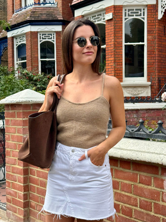 Yarra Wool Mohair Strap Top Knitting Pattern for Women