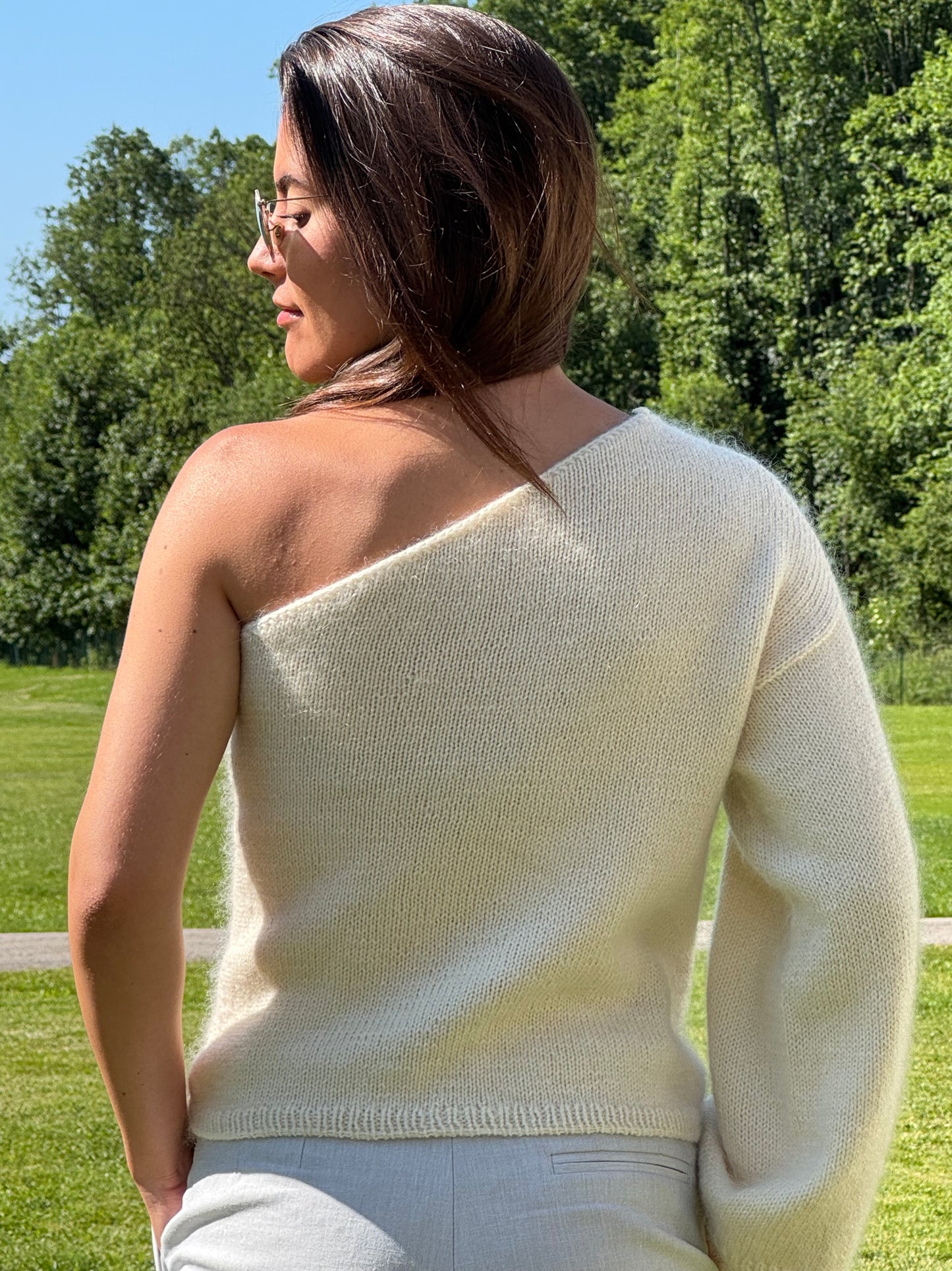 Noosa One Shoulder Summer Top Knitting Pattern for Women
