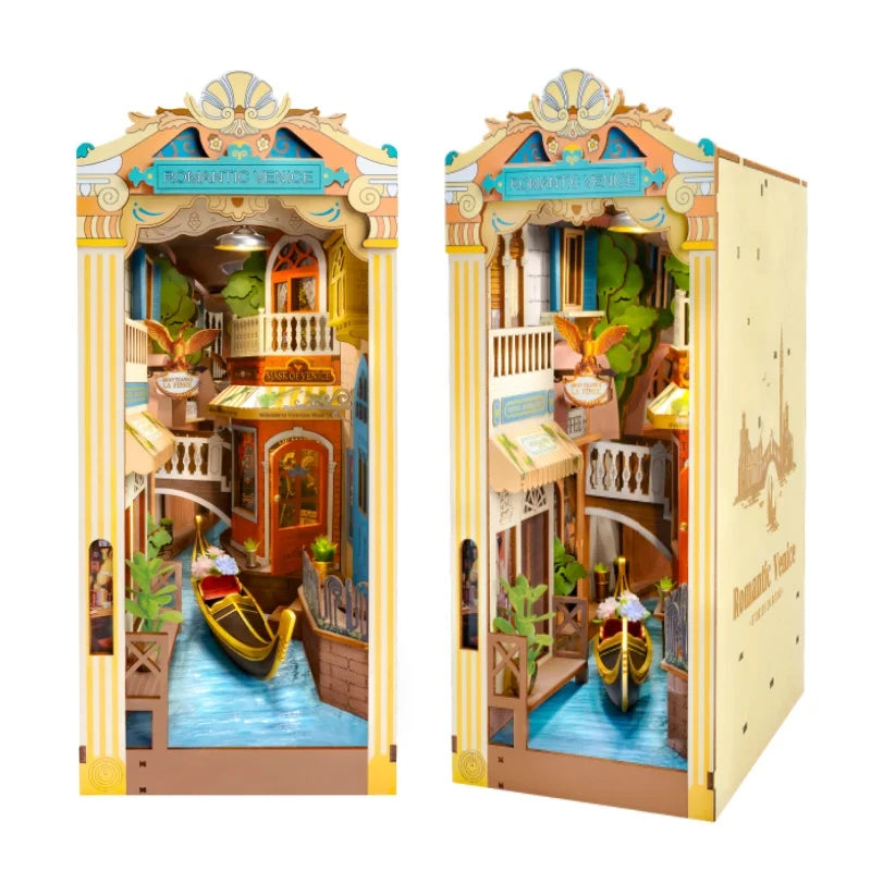 Detailed dollhouse with interior and exterior views on a white background