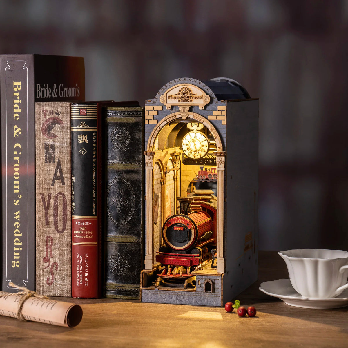 Time Travel Book Nook – DIY LED Wooden Puzzle Kit