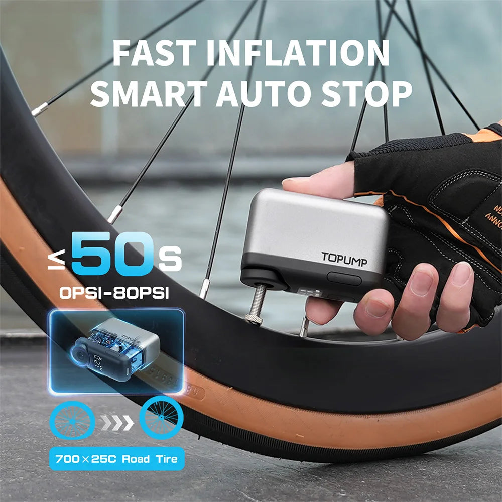 Mini Electric Air Bike Pump – Portable, Digital, 110 PSI Max