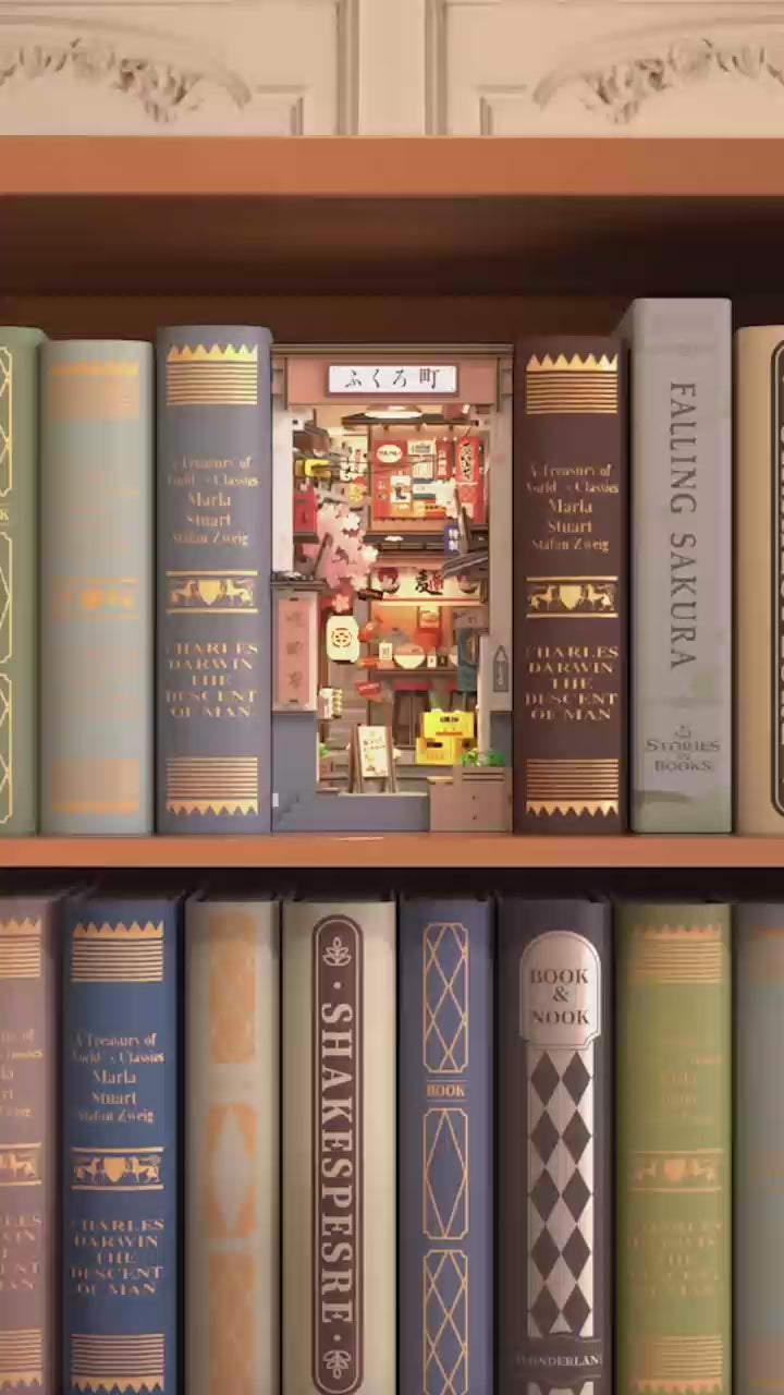 A Japanese setting book nook.